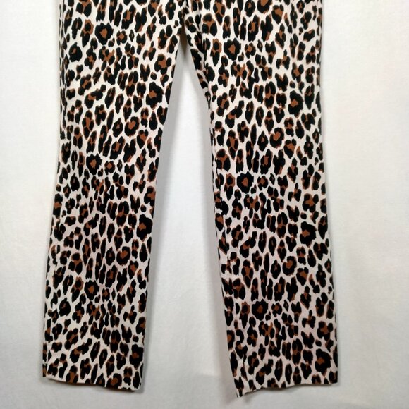 J Crew Remi Pants Women Size 6 Leopard Print Stretch Twill Zip Up Cat Print - Picture 4 of 15